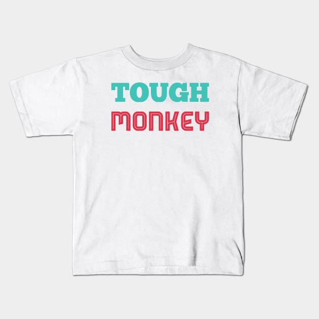 Tough Monkey Sweet Monkey Kids T-Shirt by BoogieCreates